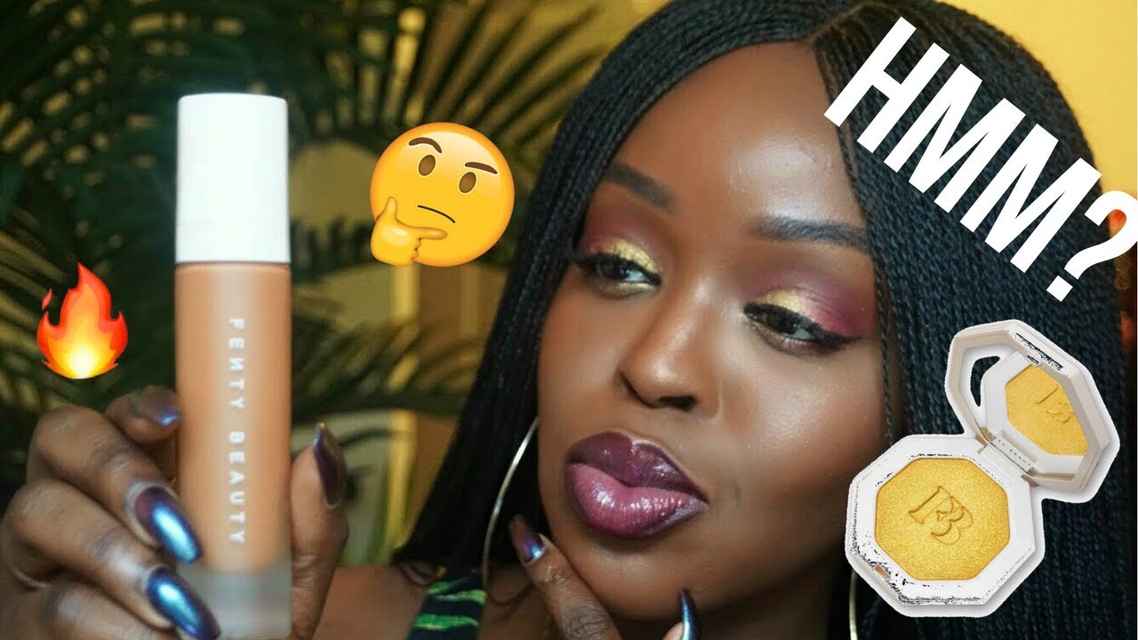 Rihanna Fenty Beauty Full Face Review For Dark Skin First Impressions Foundation 420 Youtube