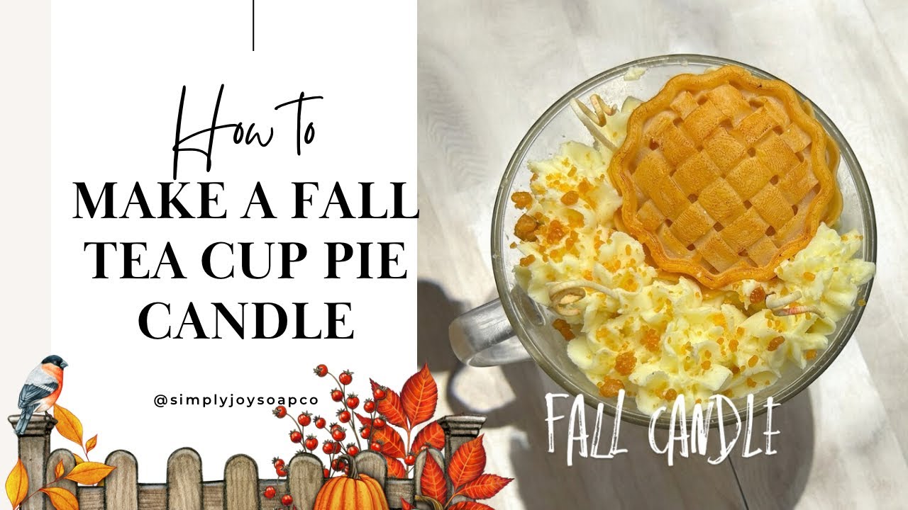 DIY FALL APPLE PIE TEA CUP CANDLE 