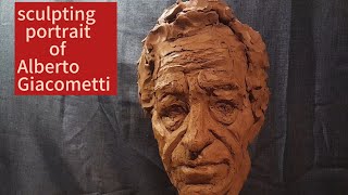 sculpting a portrait of Alberto Giacometti #AlbertoGiacometti #clayart