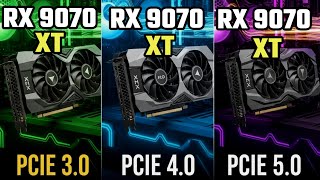 rx 9070 xt pcie 3.0 vs 4.0 vs PCIe 5.0 + Ryzen 9 9800X3D | Gaming Benchmark Test 🚀