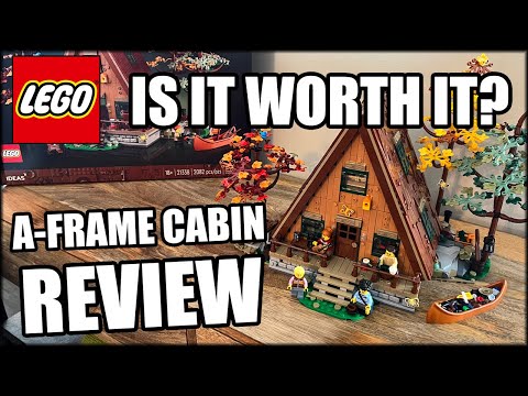 YouTube thumbnail: Is it worth it?? - LEGO A-Frame Cabin - Review