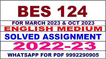 bes 124 solved assignment 2022-23 in english | bes 124 solved assignment 2022-23 | bes 124 2023