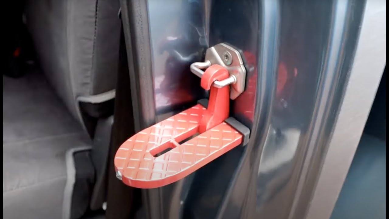 Foldable Car Door Step Pedal to Easily Reach Roof Rack in 3 Seconds