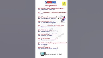 Computer GK Part 6 | 100 Computer General Knowledge Questions Answers