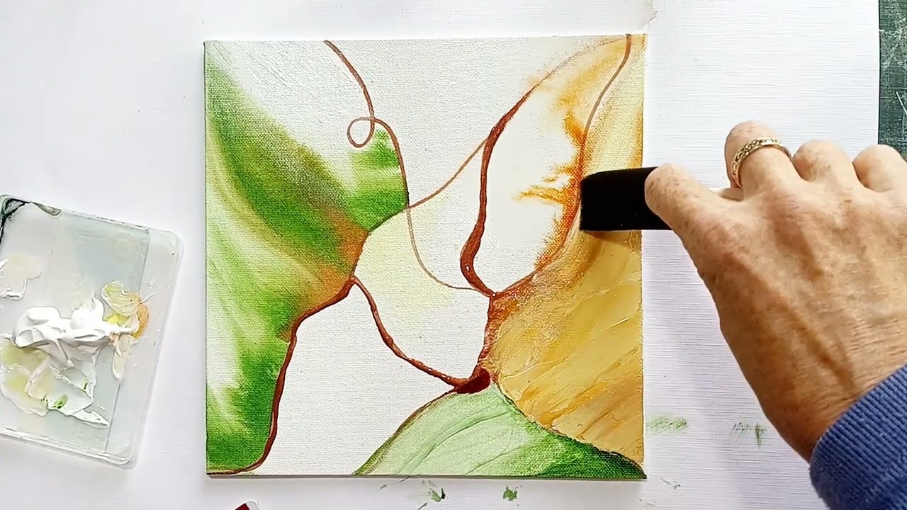 Create an Abstract Acrylic Painting on an 8