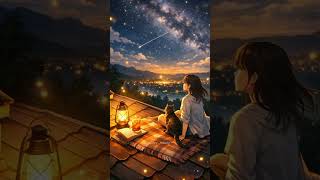 cozy summer night ambience ai& cat #shorts #sleep #viralvideo #anime #ghibli #lofivibes #subscribe