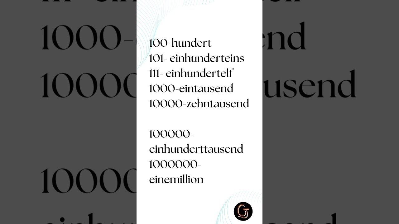 Die Zahlen The Numbers 100 To 1 Million YouTube Die Zahlen The Numbers 100 To 1 Million YouTube