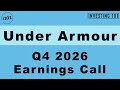 Under Armour Q4 2026 Earnings Call | EPS Beats As Inventory Levels Drop 20% In Year-End Cleanup