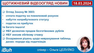 18.03.2024. Бухгалтерські новини. Відеоогляд