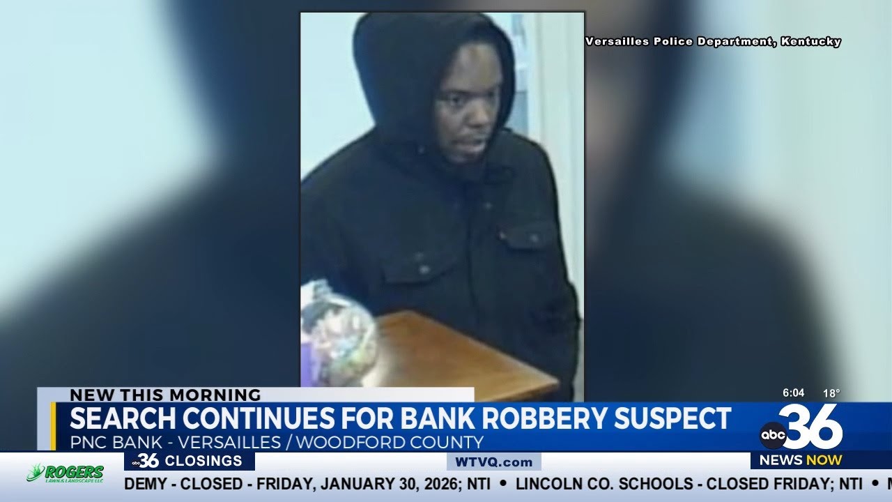 Versailles Police searching for bank robbery suspect - YouTube