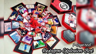 🎁GIANT 7-Layered HEXAGON Explosion Box 🎁| Birthday gift Ideas |