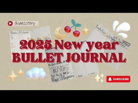 2025 Bullet Journal New Year Setup | Stickers | Planwithme | Giansstory