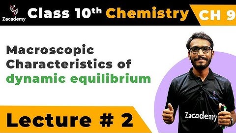 Macroscopic Characteristics of Dynamic Equilibrium | 10th Chemistry | Chapter 9