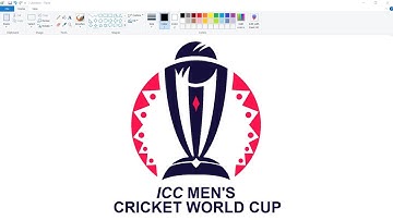 How to draw World Cup Logo in Computer Using Ms Paint | ICC Cricket World Cup Logo Drawing.