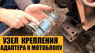 Узел крепления адаптера к мотоблоку