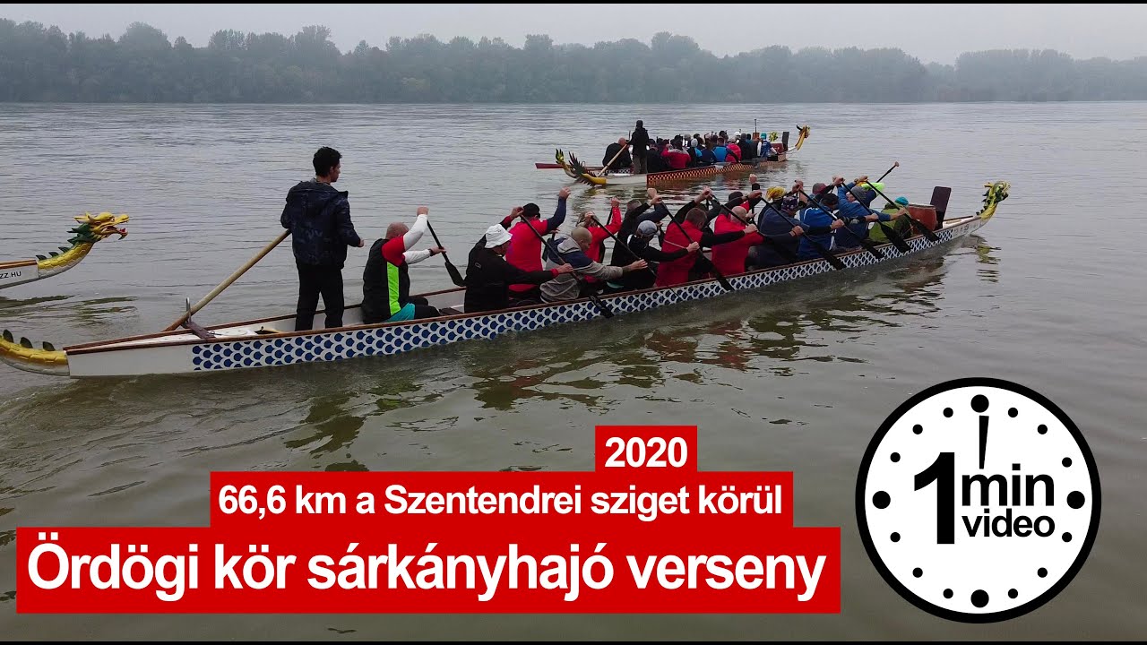 Rekord idő az Ördögi kör 66,6 km sárkányhajó versenyen a Szentendrei sziget körül - 2020. október 23