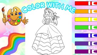 Coloring Barbie | Barbie Dream House | Barbie Movie | Drawing Barbie Dreamtopia | Color With Me