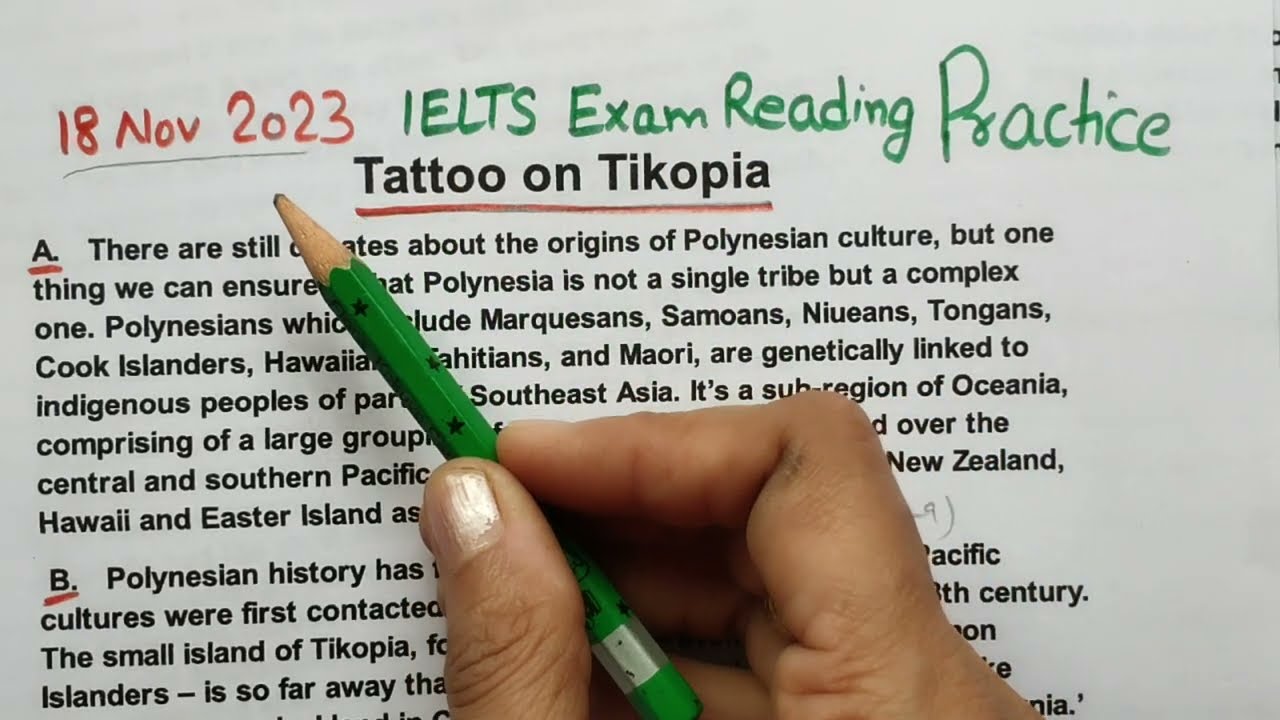 IELTS READING TIPS 18NOV IELTS EXAM READING Tattoo in Tipodia reading ans |  How to solve ? ielts9