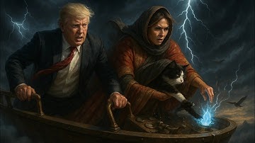 Sky Voyage: Trump, Melania & the Cat’s Magical Adventure! 🐱🚤