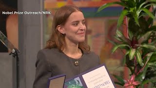 Daughter of María Corina Machado accepts Nobel Peace Prize on her behalf
