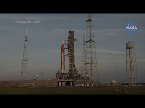 NASA's moon rocket moved to pad for first launch