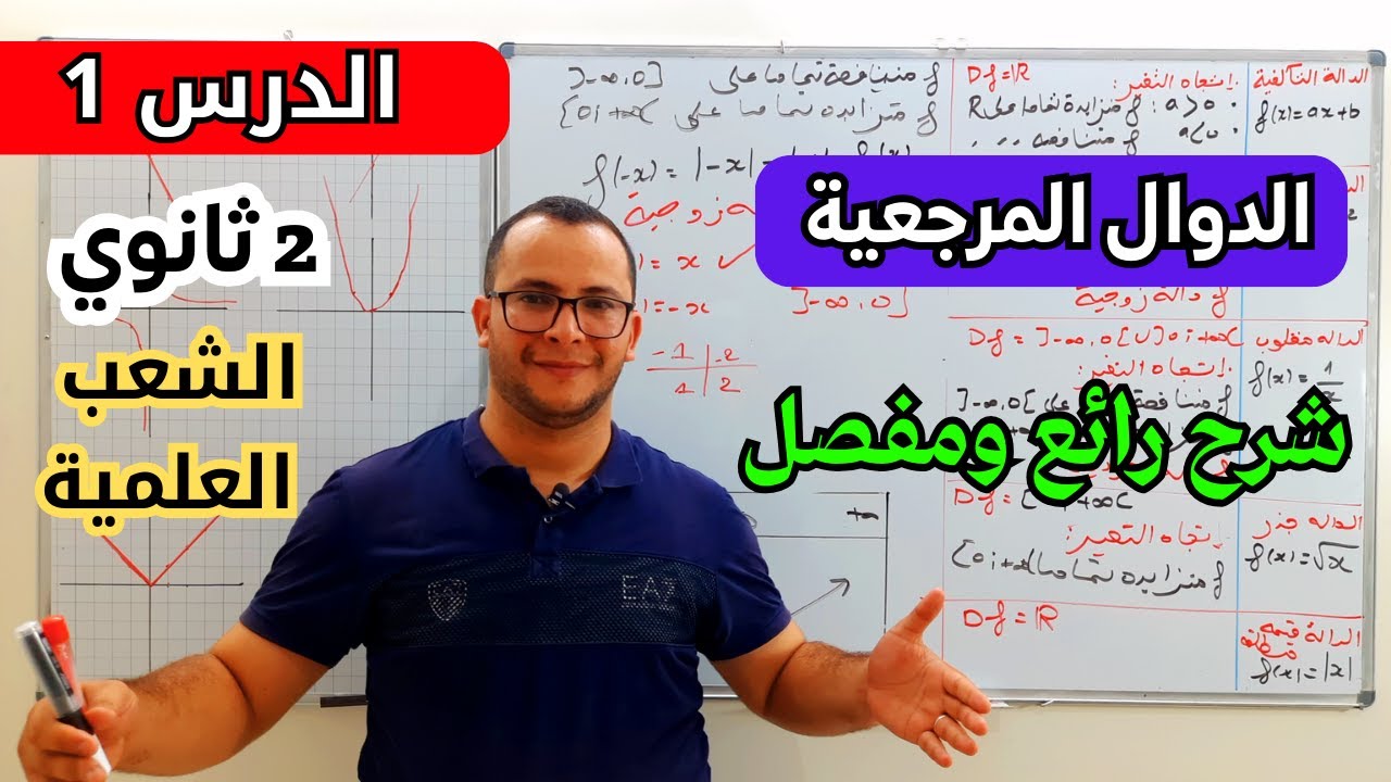 درس الدوال المرجعية بالتفصيل | الدرس الاول في الرياضيات للسنة ثانية ثانوي جميع الشعب العلمية