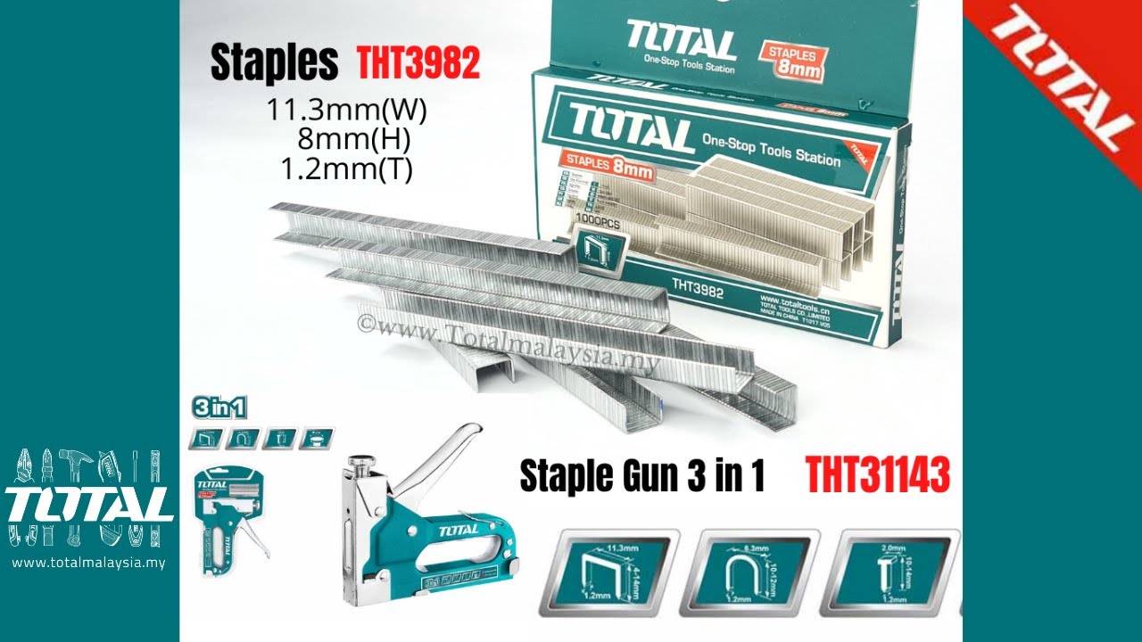 TOTAL Tools 3 in 1 Staple Gun.THT31143 YouTube