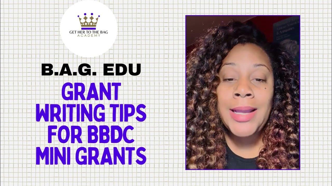 B.A.G. EDU Lesson 1 Granting writing tips for the Building Blocks DC