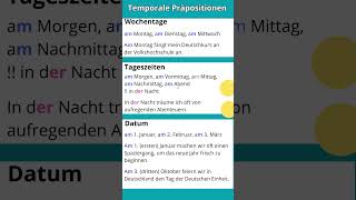 Temporale Präpositionen (Beispiele) #shorts #germanlanguage