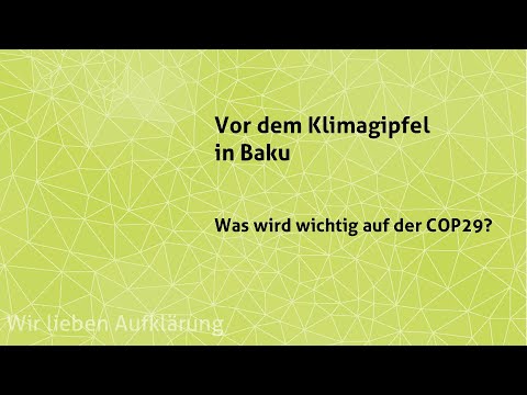 Vor dem Klimagipfel in Baku: Was wird wichtig auf der COP29? - YouTube