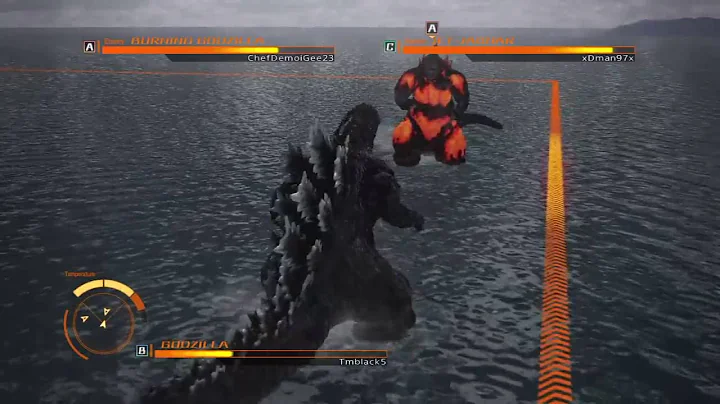 GODZILLA PS4 versus mode : Godzilla 90's (Ring) vs BurningGodzilla 90'svs.Jet Jaguar "Jet Got Skill"