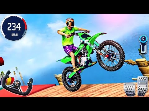 Bike Racing Motocross Simulator 3D - Motor Bike Impossible Mega Ramp Driving - Android gameplay