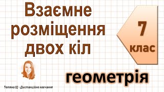 картинка: Взаємне розміщення двох кіл. Геометрія 7 клас
