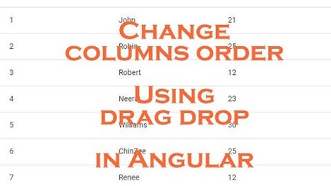 Change table columns order using drag drop Angular 9