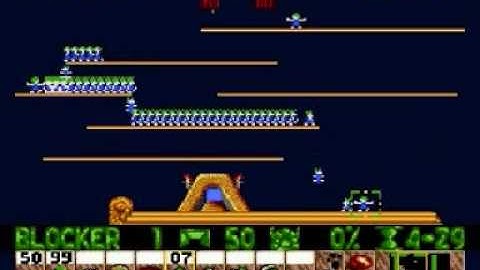 Lemmings Genesis/Mega Drive Walkthrough: Fun Level 3