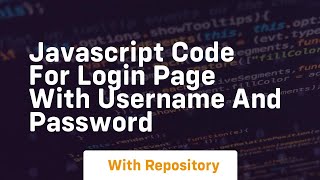 javascript code for login page with username and password