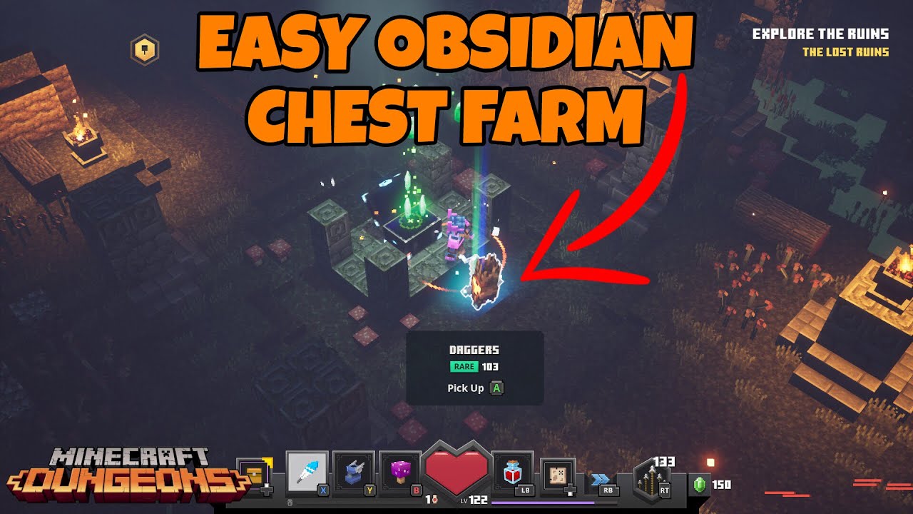 Minecraft Dungeons: FASTEST OBSIDIAN CHEST FARM! (Under 1:30!) 