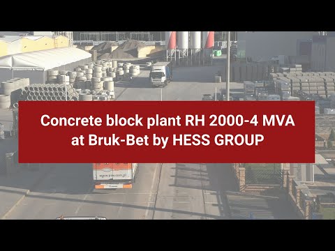 Concrete block plant RH 2000 4-MVA at Bruk Bet by HESS GROUP