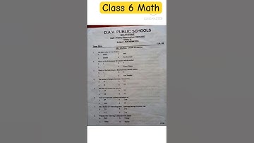 DAV Class 6 Math Half Yearly Question Paper#shorts #class6 #grade6maths #davpublicschool #davclass6