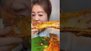 mukbang bone marrow meat asmr good meal - Bao Ha