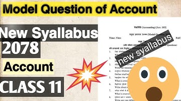 Model Question of Account ||Class 11 || New syallabus ||2078 || NEB|| HSEB😍😍🥰 ACCOUNTANCY