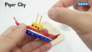 NARA Tutorial: PAPER CLAY_how to make BOAT IN BOTTLE