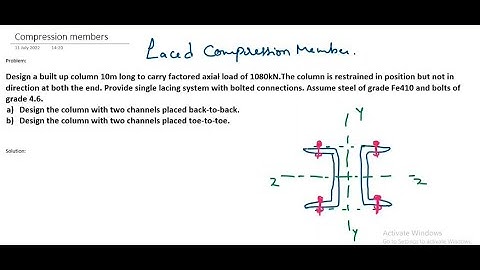 Design of a laced Compression members in steel structures (Part 1)
