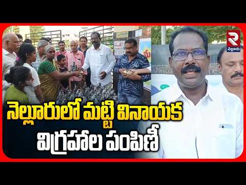 నెల్లూరులో మట్టి వినాయక విగ్రహాల పంపిణీ | 100 Clay Ganesha Idols Distributed In Nellore | RTV