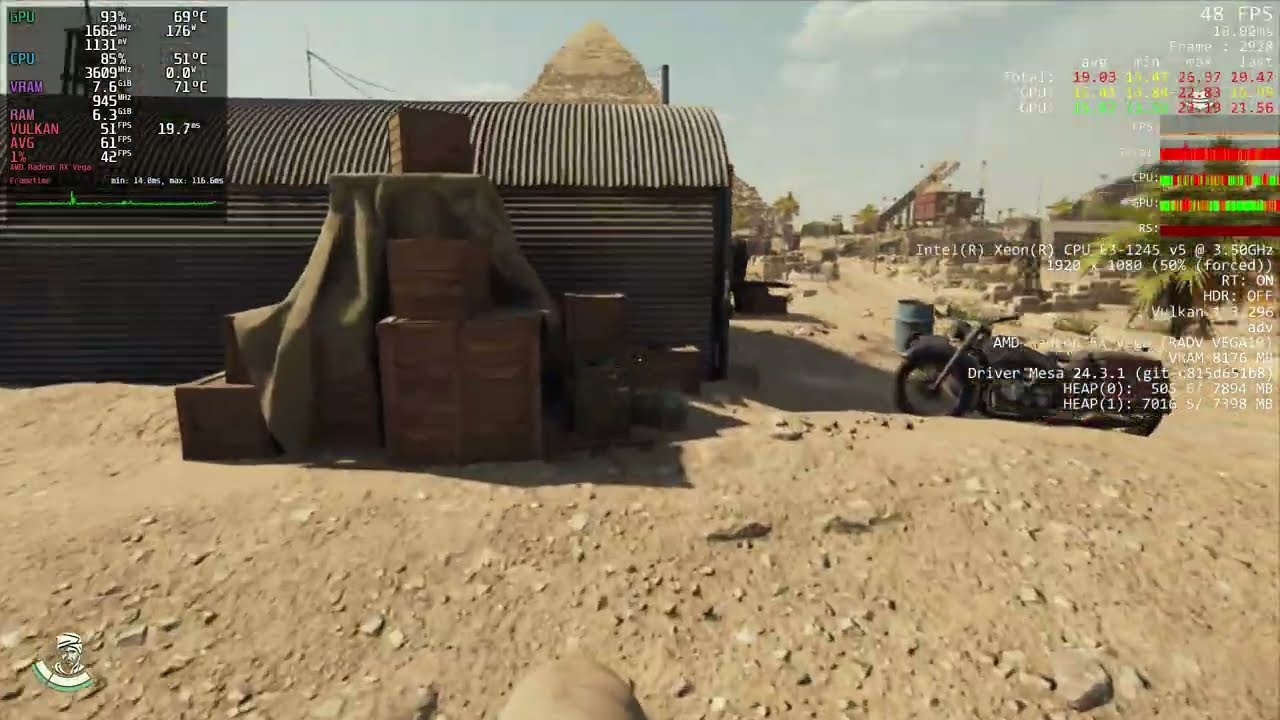 Indiana Jones and The Great Circle with software ray-tracing! | AMD RX Vega 64