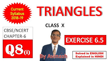 [T-58], NCERT SOLUTIONS OF  CLASS-10 MATHS, Chapter-6, TRIANGLES, Ex-6.5, Q-8(i).