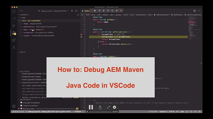 Debug AEM Maven project in VSCode