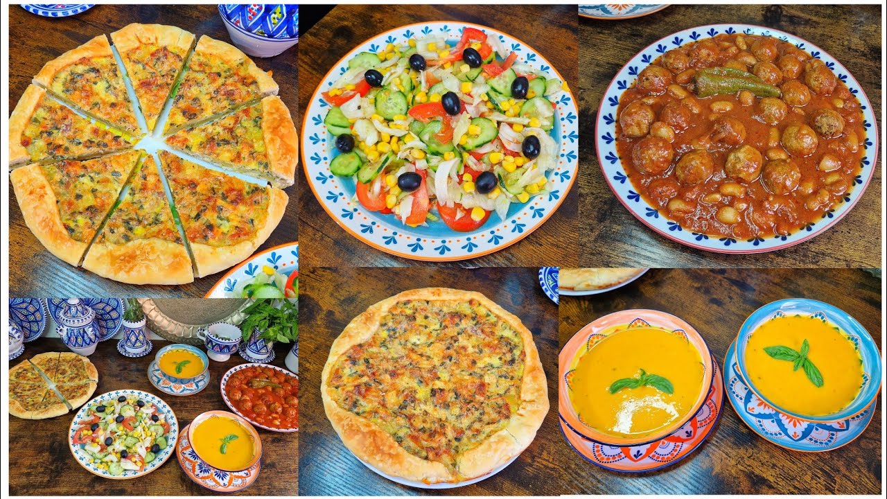 دبارة رمضان سوب بالخضرة لوببا بالكعابر تارت مالحة وسلاطة خضراء 