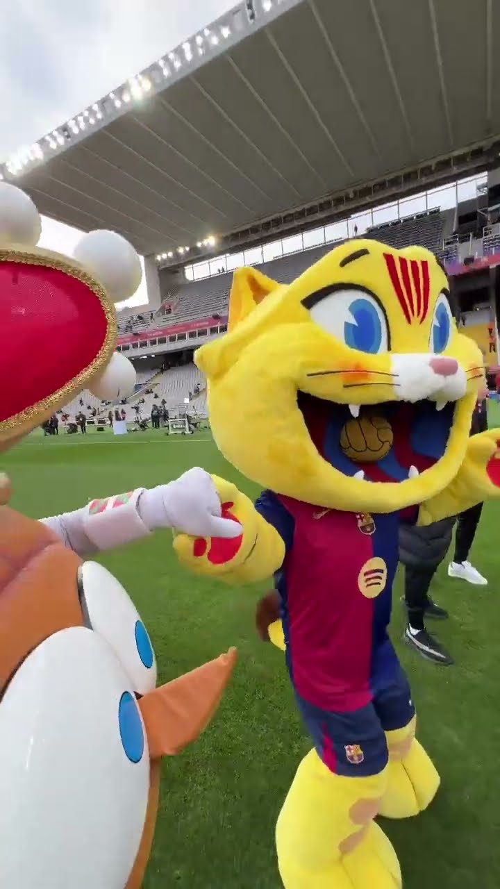 Mascots Unite! ?? #fcbarcelona #shorts #cat