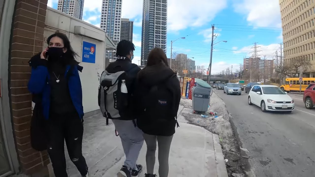 Etobicoke City Centre Walk (Winter 2022) 4K